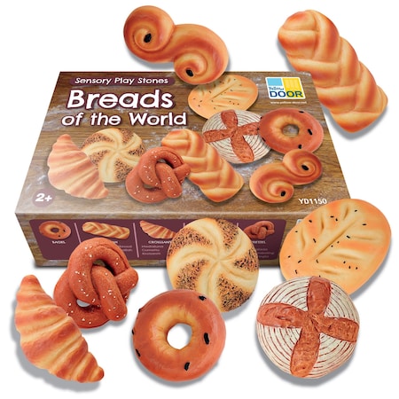 Yellow Door Sensory Play Stones, Breads of the World, 8 Pieces Per Set 1150
